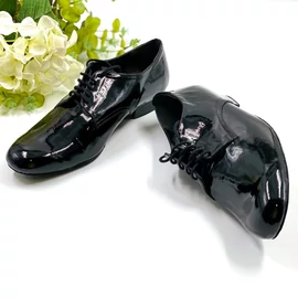 Férfi, fiú standard cipő - fekete, lakk bőr