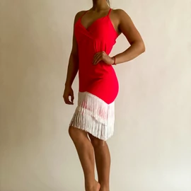 Egyenes ruha - rojtos, piros